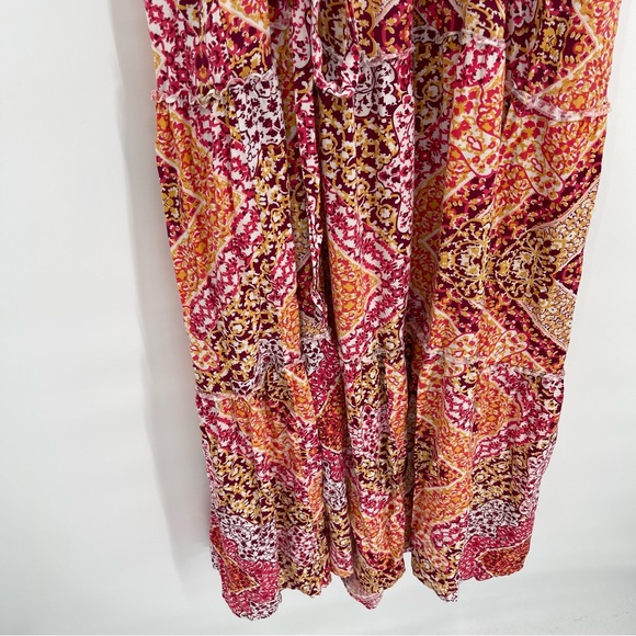 Torrid womens Floral Challis Maxi Dress Size 2X sleeveless tiered cross back - Picture 7 of 8